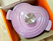 Le Creuset Cocotte D'amour 7.8 in Mauve Pink Silver knob 2qt Heart Cast Iron NIB