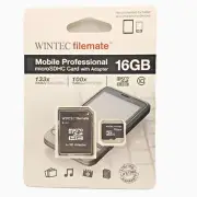 Wintec FileMate MicroSDHC Flash Card with Adapter 16GB Tablets Phones Cameras