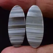 17.00 Cts 100% Natural Pair White MONTANA Agate Cabochon Loose Gemstone TlD-2324