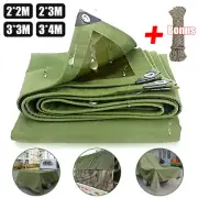 4 Sizes Canvas Tarpaulin Heavy Duty Water Dustproof Boat Truck Tent Cover Tarp