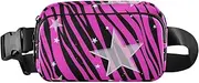 [Amooorous] Y2k Purple Leopard Stars Stylish Waist Pack Crossbody Bag for Women Men Small Belt Bag Travel Wallet with Adjustable Strap for Travel Running Hiking, y2k purple leopard stars, 1 size