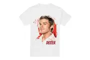 Dexter Mens Blood Splatter T-Shirt (White) - UTTV7099