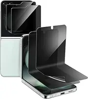 Privacy Screen Protector for Samsung Galaxy Z Flip 5, 2X Inner Soft Black TPU Foldable Film, 2X Tempered Glass Privacy Front