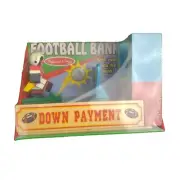 MELISSA & DOUG WOOD DOWN PAYMENT FIELD GOAL FOOTBALL COIN BANK SUPER Old RARE