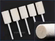 5pcs 10mm Cylindrical Cotton Felt Polishing Wheel Buff Buffing Pad Polish Drill