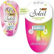 BIC Soleil Bella Sun-Twist Disposable Women's Razors - Pack of 3 Shavers, Assorted, 70330722606