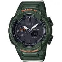 在飛比找PChome24h購物優惠-【CASIO】BABY-G 金屬前衛設計風格休閒錶-墨綠(B
