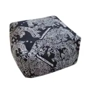 NNEAGS 55x30cm Black Squared Soft Pouffe Seat Cushion Elegant Home Accent D?cor