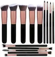 Set of 14 PCS Makeup Brush Kit for Foundation Liquid Blending Powder Eyeshadow Blush Cosmetics Concealer Brushes with Soft & Dense Bristles As Shown 14pcs