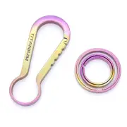 Large Titanium Alloy Quick Release Hanging Buckle Car Keychain Key Ring EDC Tool