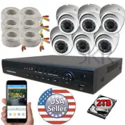 Sikker 8 channel Full 1080P DVR 6 pcs 2 Megapixel Security Camera System 2TB HDD