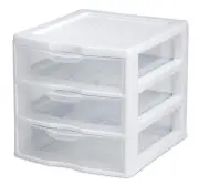 Seymour's Sterilite ClearView Mini Organiser, 3-Drawer (White)