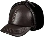 [CVMRBY] Winter Hats,Bomber Hat Unisex Aviator Cap Waterproof Leather Baseball Cap Winter Bomber Hat Keep Warm