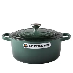 Le Creuset 琺瑯鑄鐵典藏圓鍋 湯鍋 燉鍋 炒鍋 22cm 3.3L 綠光森林 法國製
