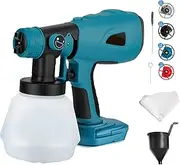Battery Paint Sprayer for Makita 18 V, Electric HVLP Hand Paint Spray Gun with 4 Nozzles, 1000 ml Tank for Home Furniture, Fences, Decking, Walls and Ceilings (Without Battery)