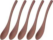 Shimomura Planning 38760 Easy to Eat Spoons, Set of 5 (Made in Japan), Dishwasher Safe, Scoop Soup, Astragalus, Total Length: 7.6 inches (19.2 cm), Curry, Bowl, Soup, Dessert, Fried Rice, Nursing,