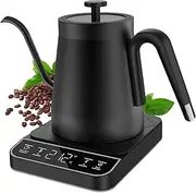Electric Gooseneck Kettle, ±1℃ Temperature Control, One Click 92℃ Pour Over Kettle for Coffee & Brew Tea, Hot Water Boiler, Stainless Steel Inner Fast Heating & Keep Warm 12 Hours, 1350W, Black