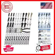 Zipper Repair Kit 159 Pieces, Zipper Replacement Kit, Replacement Zipper Slid...