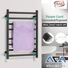 Stainless Steel Electric Heated Towel Rail Rack Warmer Holder 8 Square Bar Black