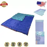 Comfortable Double Sleeping Bag with 3-in-1 Function - 40F Cool Weather Rated