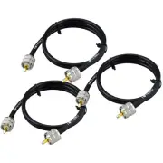 RG8x Coaxial Cable 3 ft, 3 Pack CB Coax Cable UHF PL259 Male Coax Connector L...
