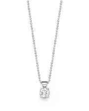 Diamond Solitaire Pendant in 18K White Gold, 0.30 ct. t. w.