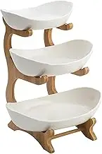 Fruit Basket - 3 Tier Fruit Serving Tray Set, Vegetable Basket with Bowl, Tiered Serving Tray for Dessert, Multi-layer Food Presentation Rack, Buffet Display Stand | Large Capacity Food Display Stand