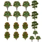 18 Pcs Mixed Model Trees Set Artificial Flower Tree Train Railroad Sand Table