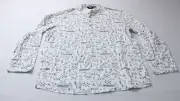 Bandeya Men's Long Sleeve Printed Festive Wear Kurta WR4 White Size 3XL NWT