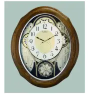 Rhythm BROWN American Gala Musical Solid Oak Clock 4MH861WUO6 Christmas Music