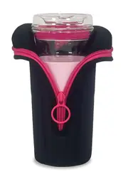 IOco 16oz Travel Cup Jacket Accessory - Black - Hot Pink Zipper