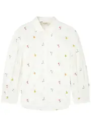 Max Mara Weekend Villar Floral-embroidered Cotton Shirt - White - 14 (UK14 / L) 14 (UK14 / L)