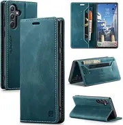 [TOHULLE] for Samsung Galaxy A35 5G Case, Vintage PU Leather Wallet Case RFID Blocking Card Holder Kickstand Built-in Magnetic Flip Folio Case Cover for Samsung A35 - Blue