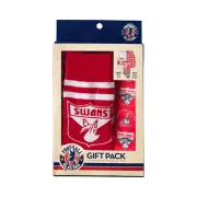 Sydney Swans AFL FC2069 W22 Mens Retro Logo Satin Boxer Shorts & Socks New