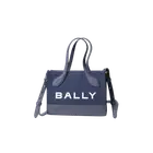 Bally Bar Denim Leather Mini Bag Navy