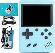 Retro Handheld Game with 500 Classic Games , 3.0 Inch Screen Video Game Console Ideal for Kids, Supports TV Connection，with Game Controller, Support Two-Player Battle (Blue)