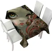 Underwater Fantasy Jeweled Octopus and Mermaid Tablecloth