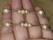 Handmade Japanese pearl jewelry SET for women Solid Silver 925 Baroque Pearls