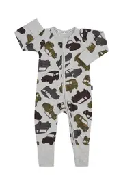 [Bonds] Bonds Baby Zip Cotton Wondersuit in Camo Car Size: 3-6 Months 3-6 Months Camo Car