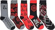 [Hyp] Dungeons and Dragons D&D This Is How I Roll Men's Crew Socks 5 Pair Pack