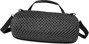 Vsenkes Portable Speaker Storage Bag Holder Protector Modern Zipper Protective Shell Handbag Hard Carrying Case for Traveling Camping, Black