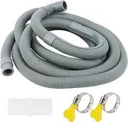 NGOSUET Drain Hose Extension Set, 3.5 m Washing Machine Hose, Waste Water Hose with Hose Connector and 2 Hose Clamps, Diameter 22 mm, Drain Hose Extension for Washing Machine, Dishwasher