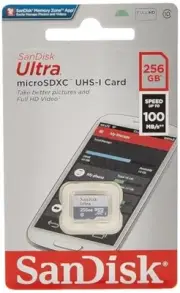 SANDISK - Card 256GB Ultralight White/Gray Micro SDXC 100MB/S Class 10 UHS-I ‎SD