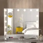 50x42cm Hollywood Vanity Make Up Mirror with Lights 14-LED Tabletop Wall Metal
