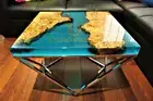 Glossy Walnut Epoxy Resin Table Custom Order Table Top For Living Room Furniture