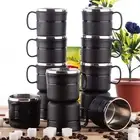 Stainless Steel Tea Cup, Unbreakable Double Wall Spill Proof Plastic cups -12 pc