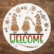 Welcome Gnome Stencil for Wood Signs - Perfect for Home & Porch Decor