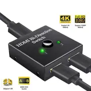 HDMI Switch 2 In 1 Out 1080P 4K HDMI Switcher Box Splitter Bi-Direction HUB HDCP