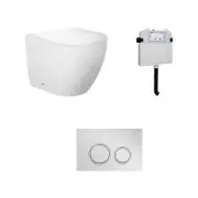 Zumi Venus Rimless Floor Pan With Round ABS Plastic Chrome Flush Plate WELS 4 Star 4.5L/Full