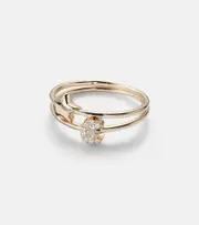[Roxanne First] Roxanne First Mini Moon and Star set of 14kt gold rings with diamonds L 1/2 gold
